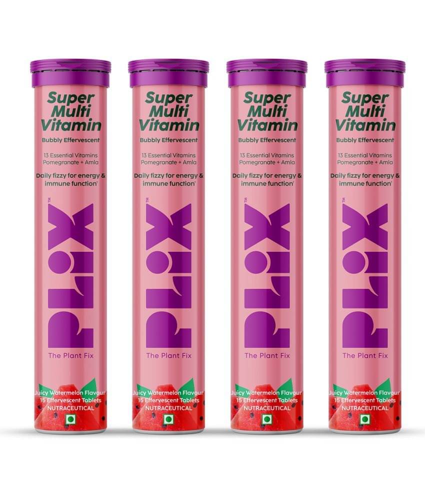     			The Plant Fix Plix Multivitamin 15 Effervescent Tablets for Daily Nutrition Watermelon(4 x 15 No)