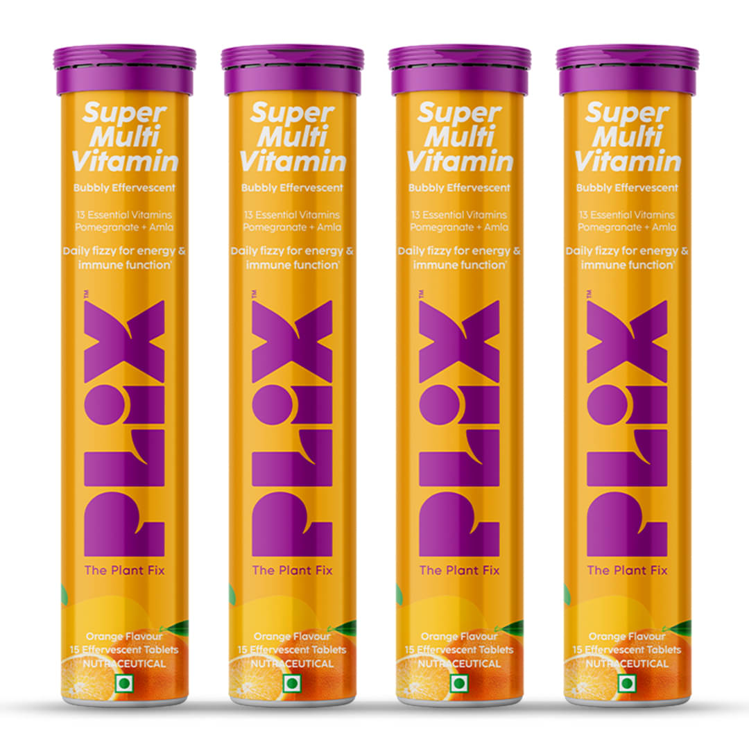     			The Plant Fix Plix Multivitamin 15 Effervescent Tablets for Daily Nutrition Orange(4 x 15 No)