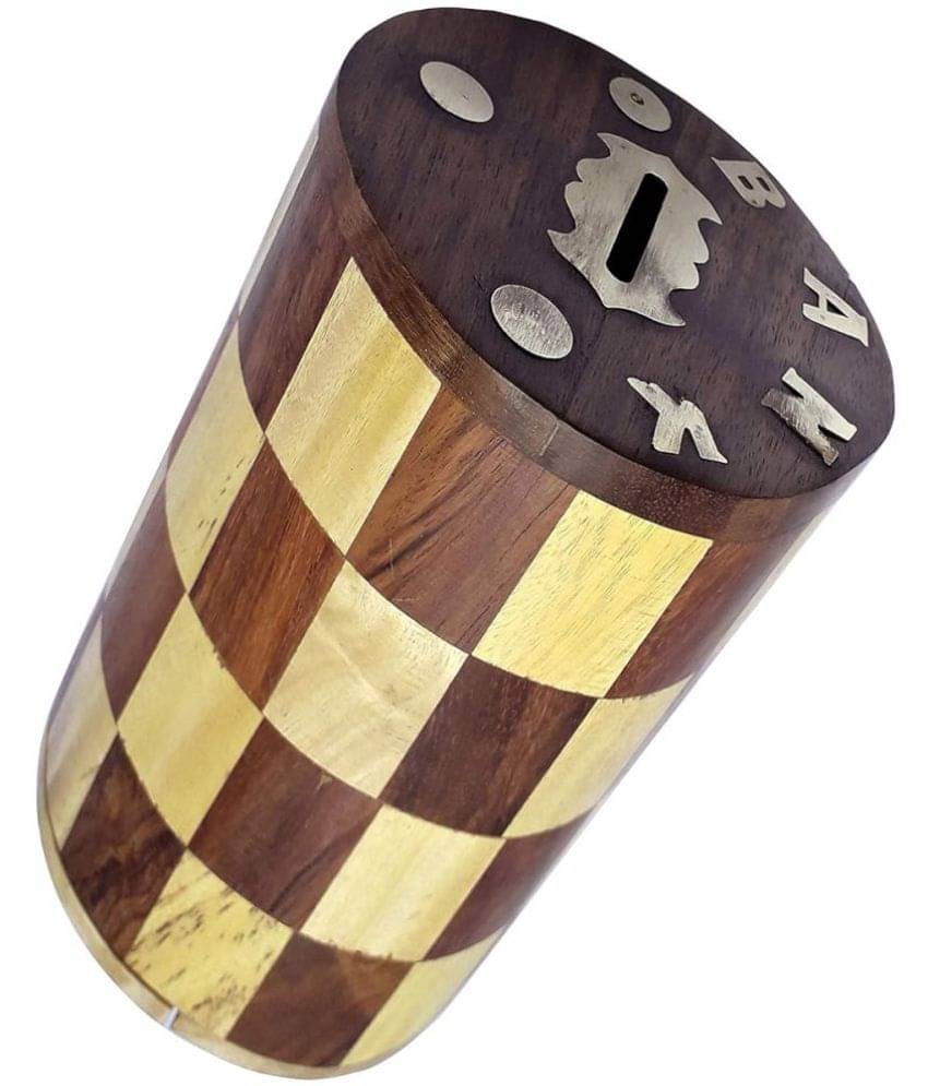     			SWH Wood Brown Piggy Bank ( Pack of 1 )