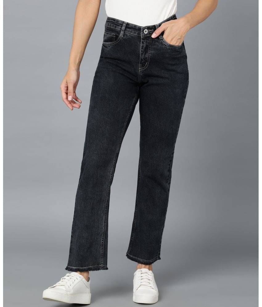     			Urbano Fashion - Black Denim Wide Leg Women's Jeans ( Pack of 1 )