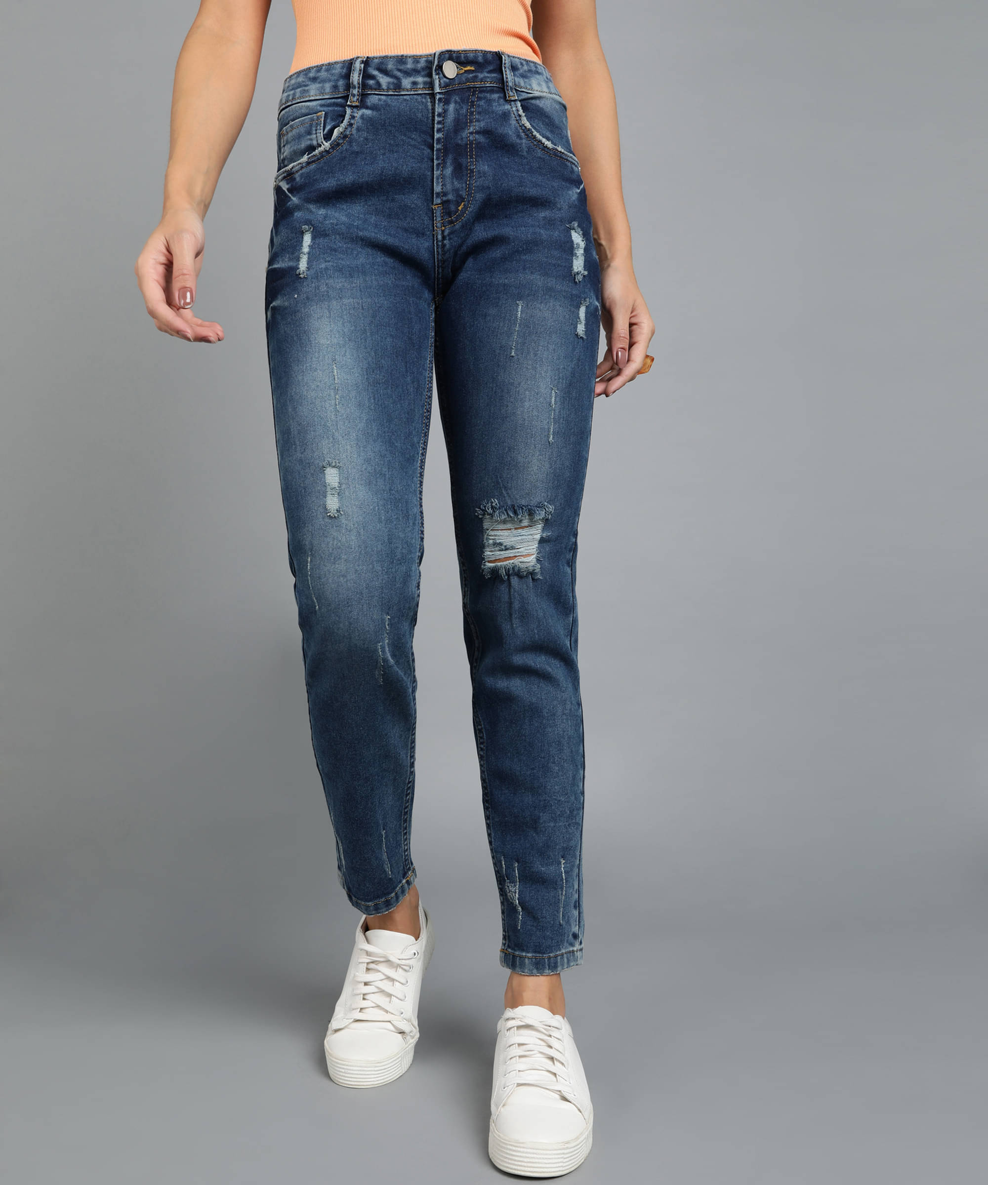     			Urbano Fashion - Blue Denim Boyfriend Fit Women's Jeans ( Pack of 1 )