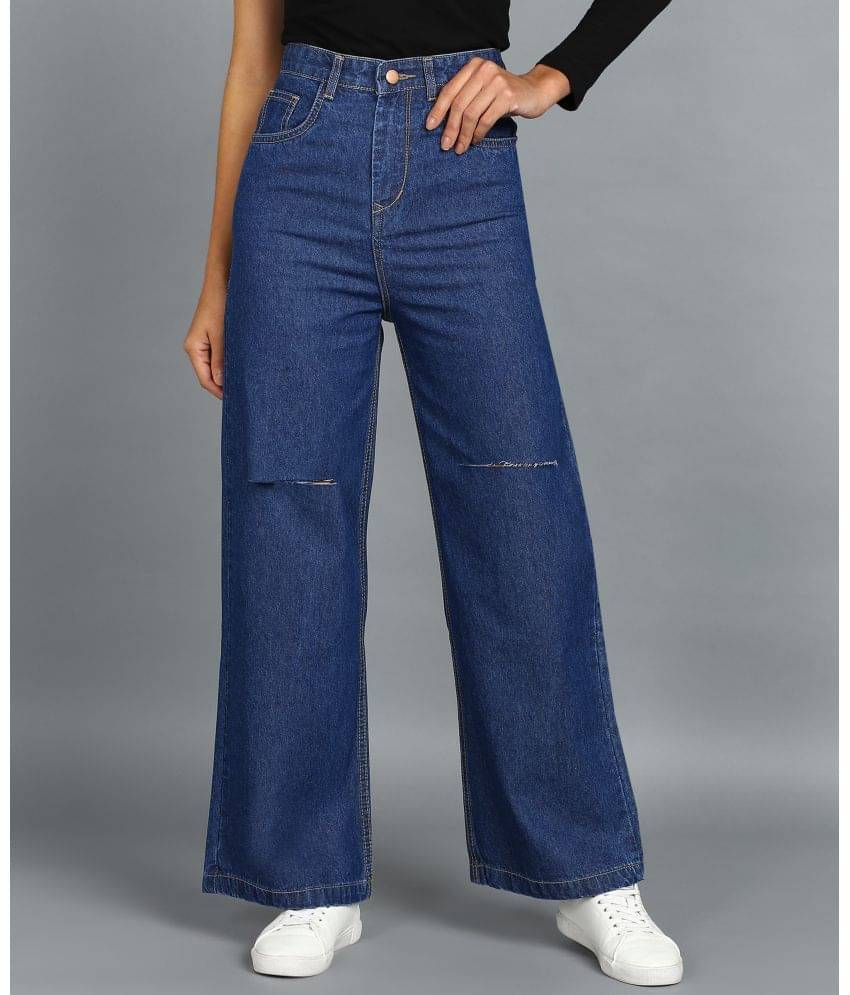     			Urbano Fashion - Blue Denim Wide Leg Women's Jeans ( Pack of 1 )