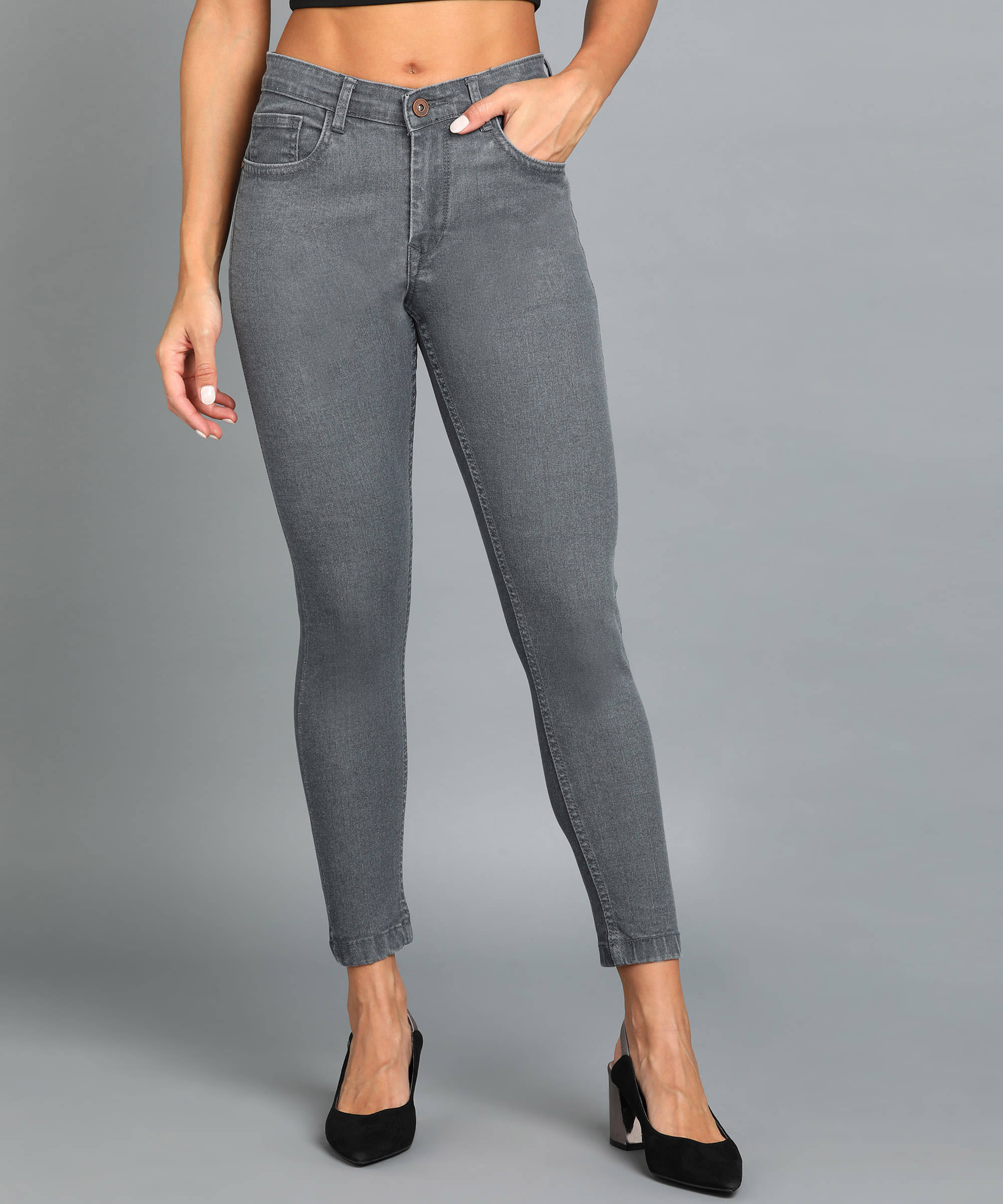     			Urbano Fashion - Grey Denim Skinny Fit Women's Jeans ( Pack of 1 )