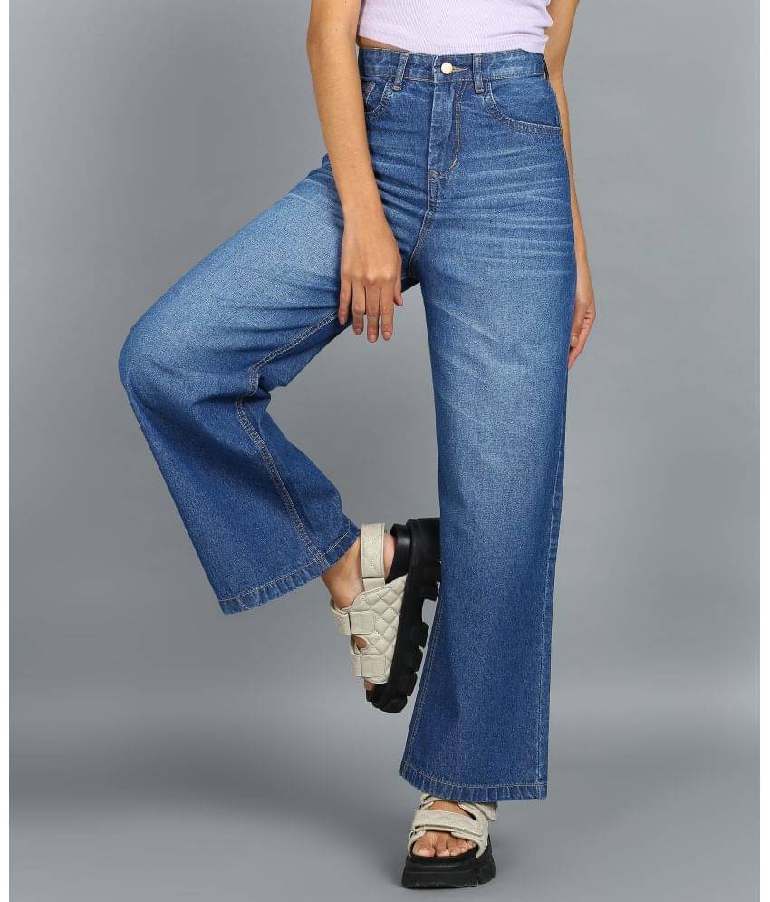     			Urbano Fashion - Light Blue Denim Wide Leg Women's Jeans ( Pack of 1 )