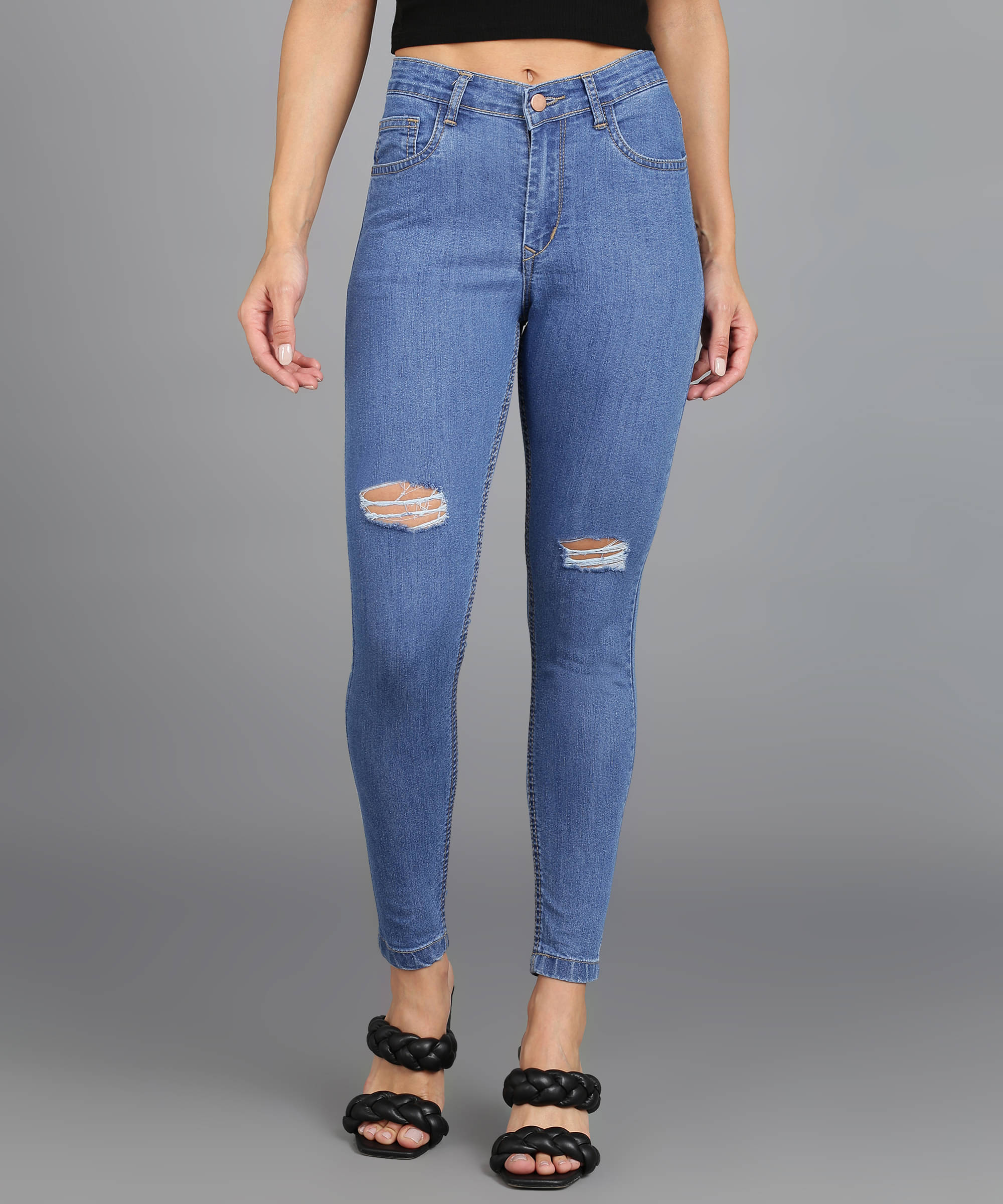     			Urbano Fashion - Light Blue Denim Skinny Fit Women's Jeans ( Pack of 1 )