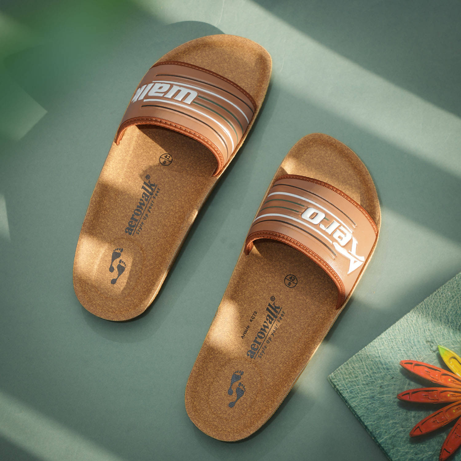     			Aerowalk Tan Men's Slide Flip Flop