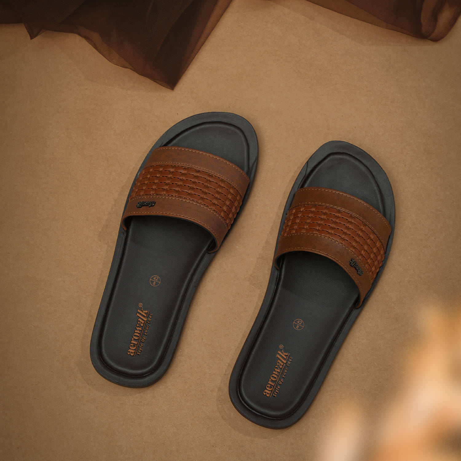     			Aerowalk Tan Men's Slide Flip Flop