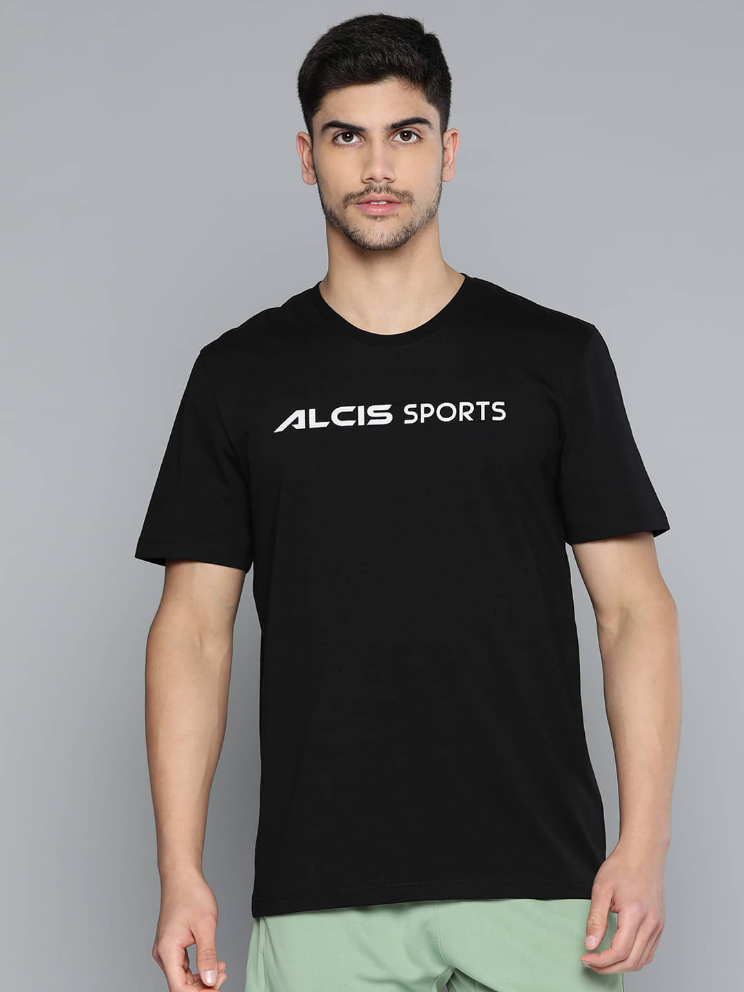     			Alcis Black Cotton Regular Fit Men's Sports T-Shirt ( Pack of 1 )