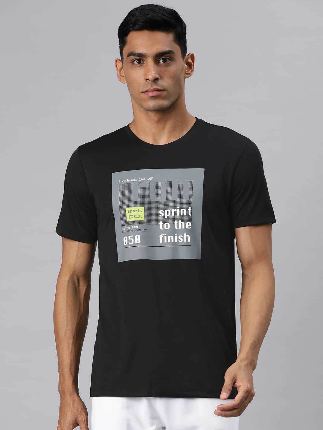 Alcis Black Polyester Slim Fit Men's Sports T-Shirt ( Pack of 1 )