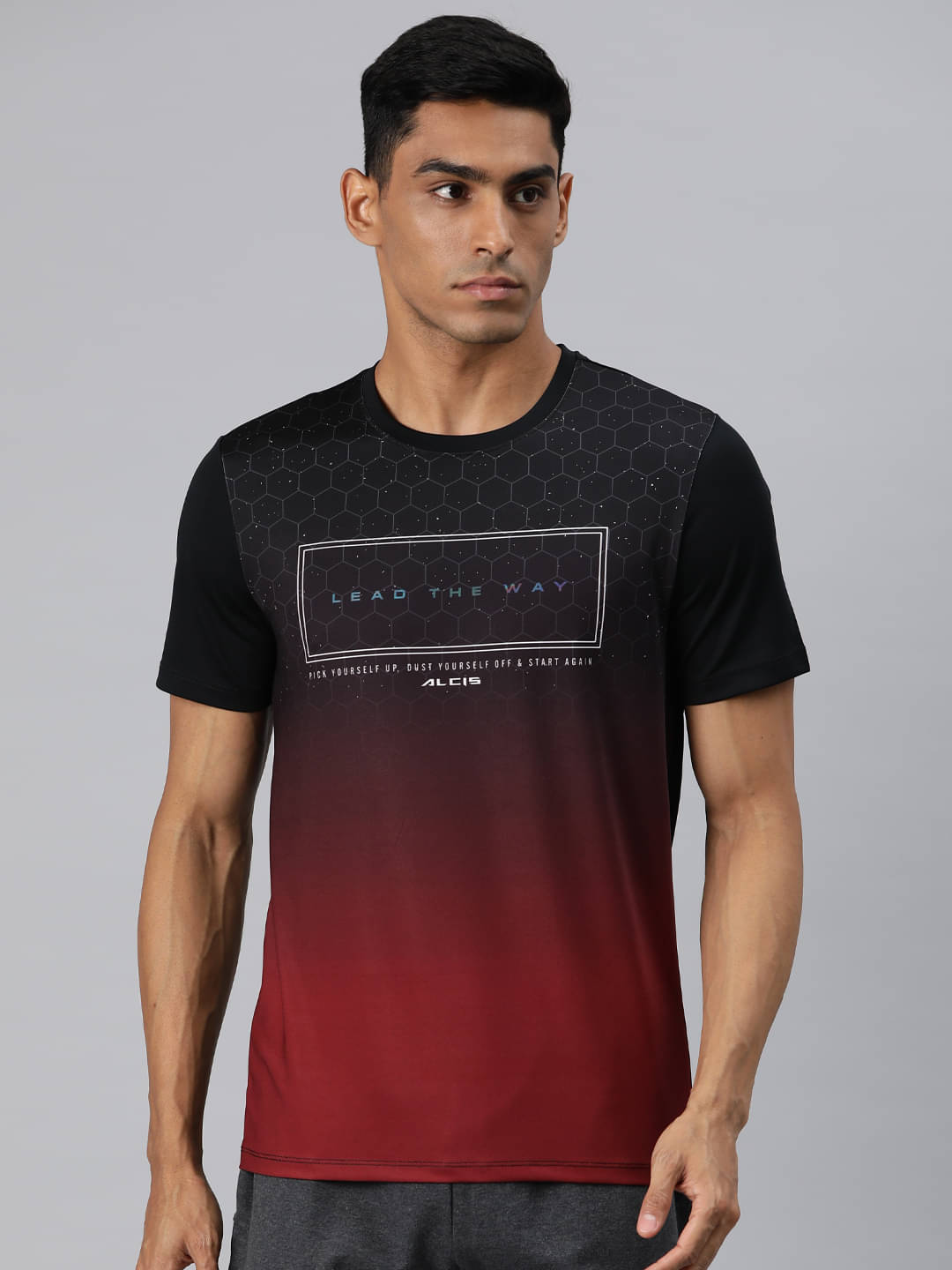 Alcis Black Polyester Slim Fit Men's Sports T-Shirt ( Pack of 1 ) Alcis Black Polyester Slim Fit Men's Sports T-Shirt ( Pack of 1 )
