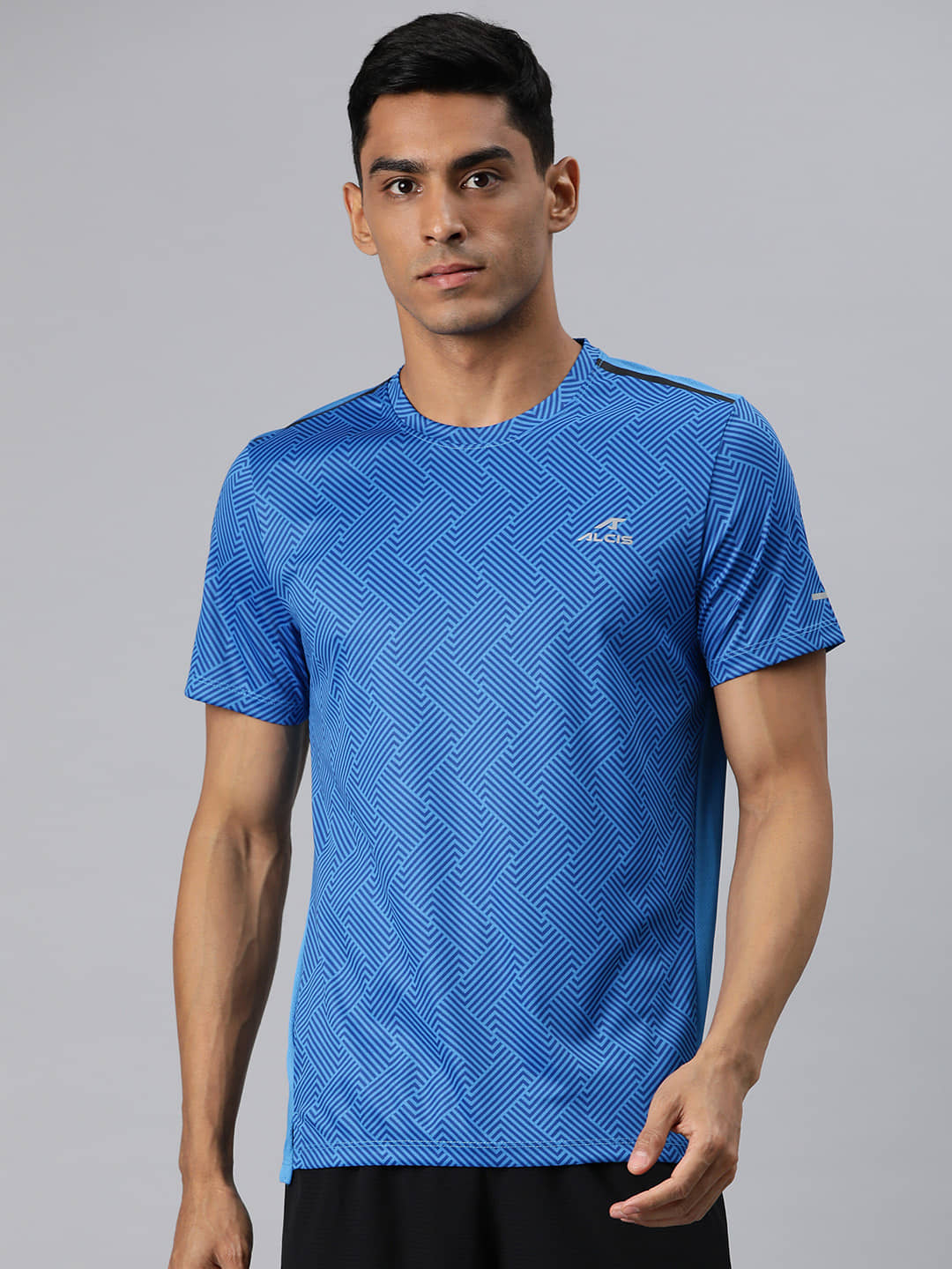 Alcis Blue Polyester Slim Fit Men's Sports T-Shirt ( Pack of 1 )