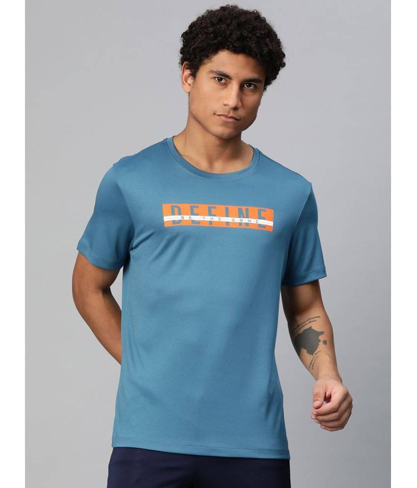 Alcis Blue Polyester Slim Fit Men's Sports T-Shirt ( Pack of 1 ) Alcis Blue Polyester Slim Fit Men's Sports T-Shirt ( Pack of 1 )