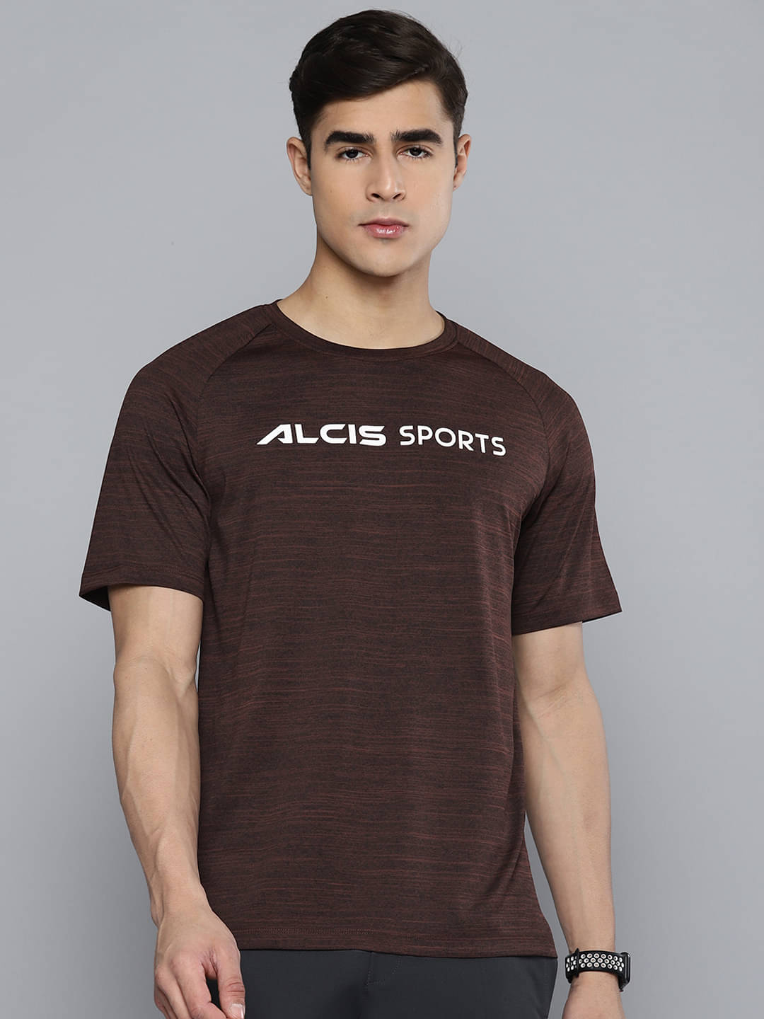 Alcis Brown Polyester Slim Fit Men's Sports T-Shirt ( Pack of 1 ) Alcis Brown Polyester Slim Fit Men's Sports T-Shirt ( Pack of 1 )