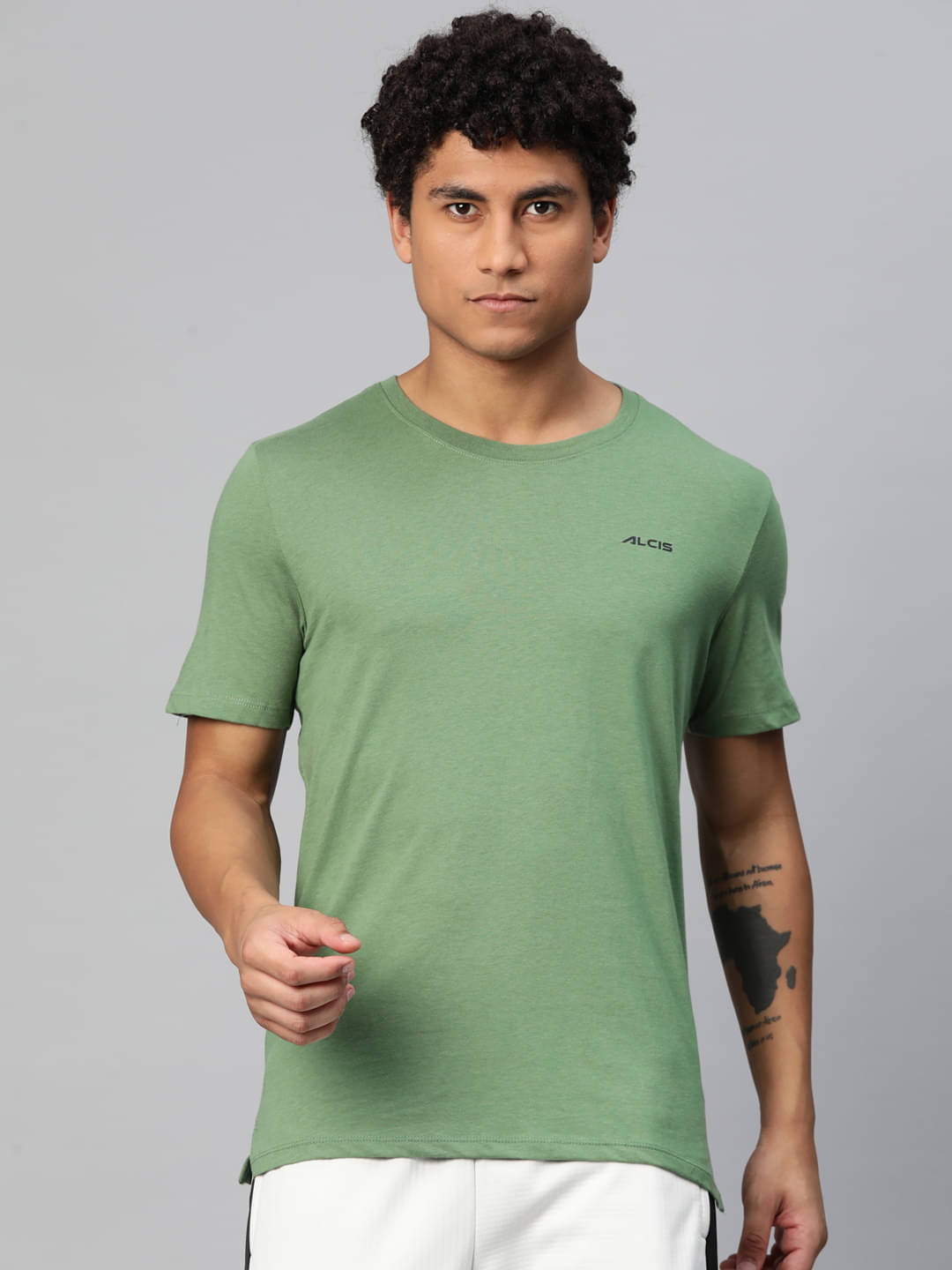 Alcis Green Cotton Regular Fit Men's Sports T-Shirt ( Pack of 1 ) Alcis Green Cotton Regular Fit Men's Sports T-Shirt ( Pack of 1 )