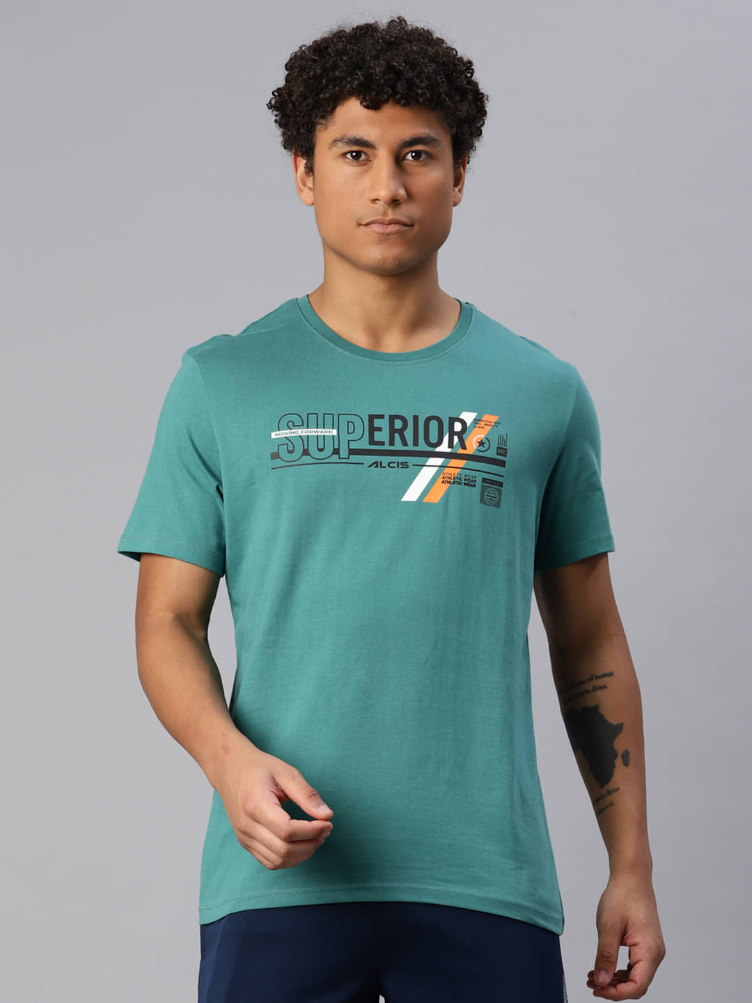 Alcis Green Cotton Regular Fit Men's Sports T-Shirt ( Pack of 1 ) Alcis Green Cotton Regular Fit Men's Sports T-Shirt ( Pack of 1 )