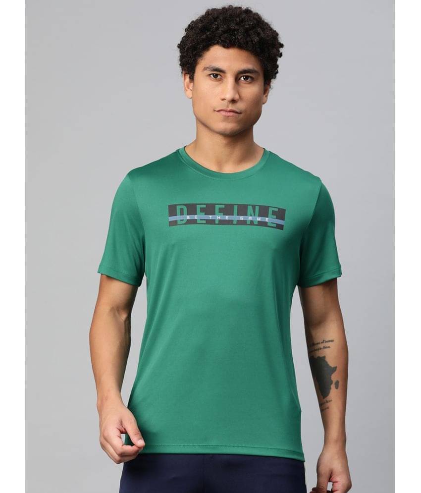 Alcis Green Polyester Slim Fit Men's Sports T-Shirt ( Pack of 1 ) Alcis Green Polyester Slim Fit Men's Sports T-Shirt ( Pack of 1 )