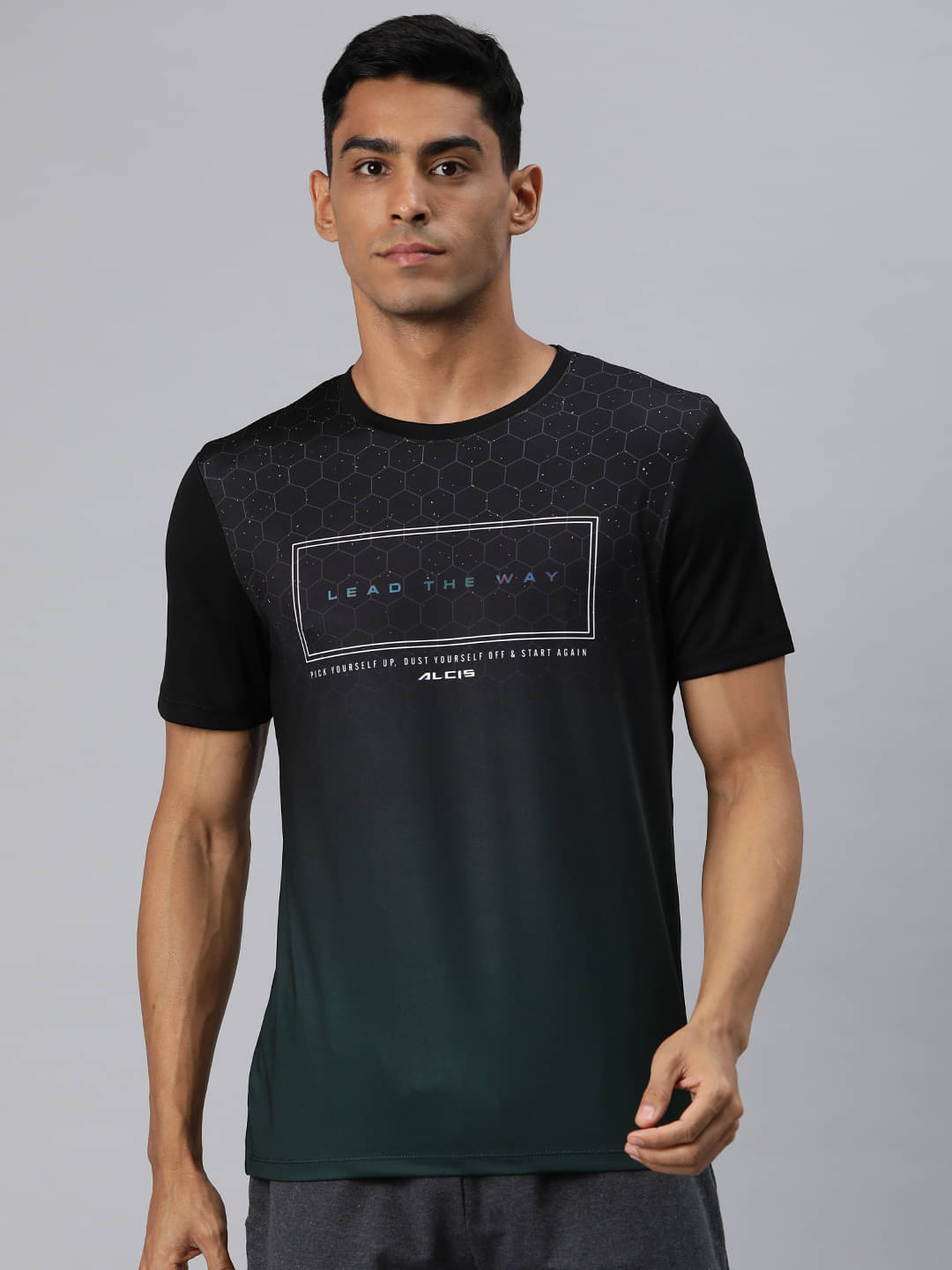     			Alcis Green Polyester Slim Fit Men's Sports T-Shirt ( Pack of 1 )