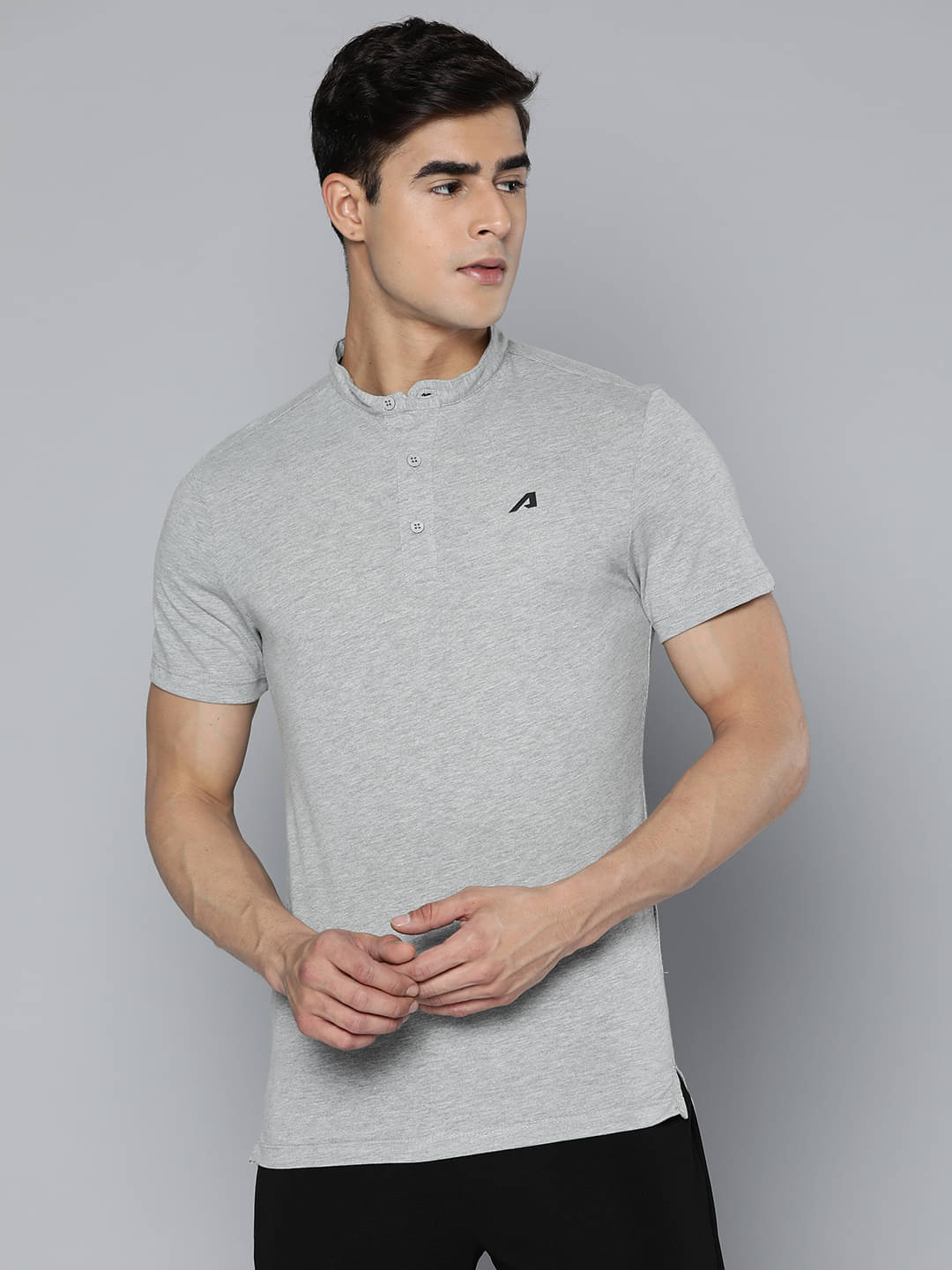 Alcis Grey Cotton Regular Fit Men's Sports T-Shirt ( Pack of 1 ) Alcis Grey Cotton Regular Fit Men's Sports T-Shirt ( Pack of 1 )