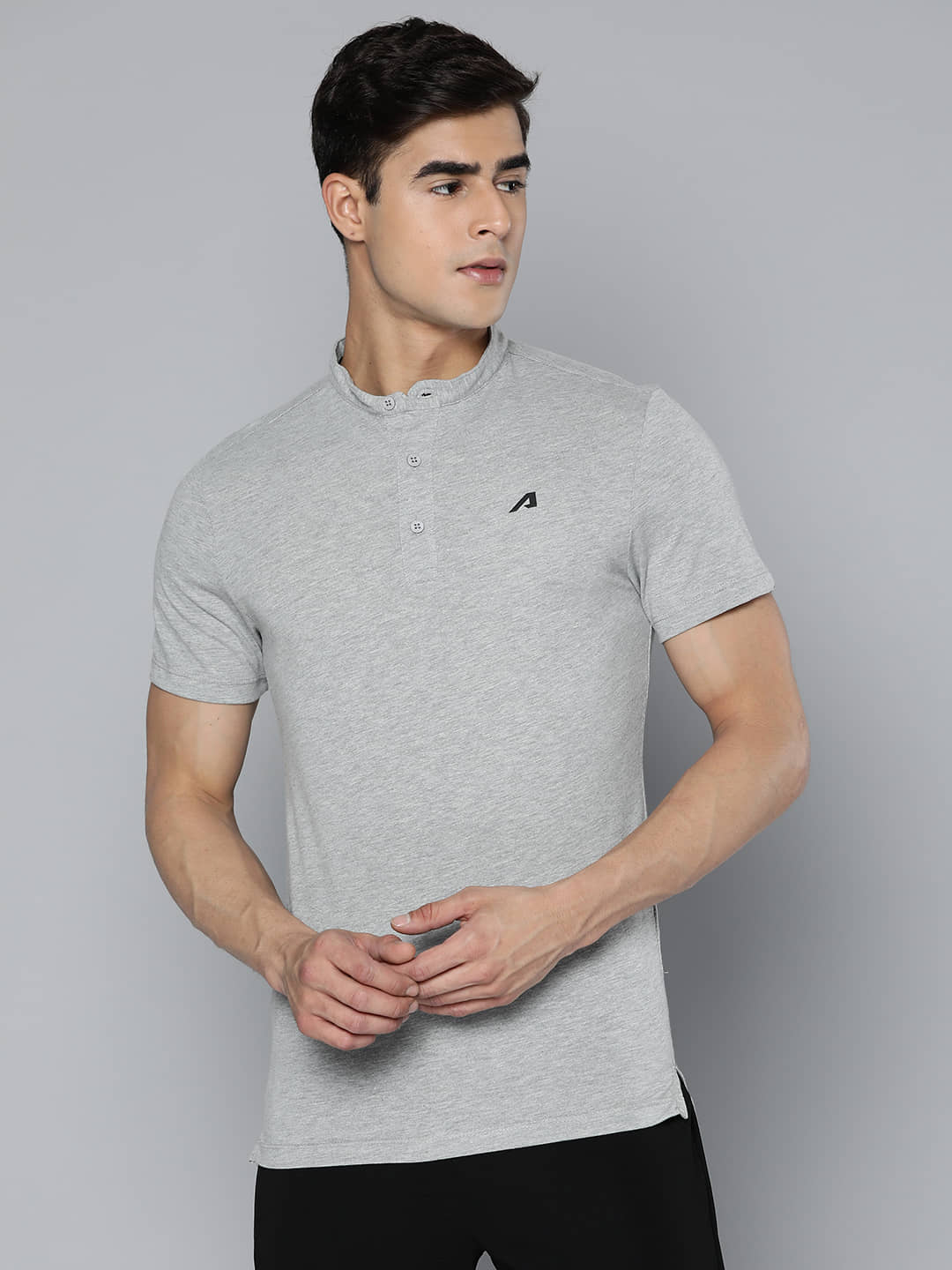 Alcis Grey Cotton Regular Fit Men's Sports T-Shirt ( Pack of 1 )