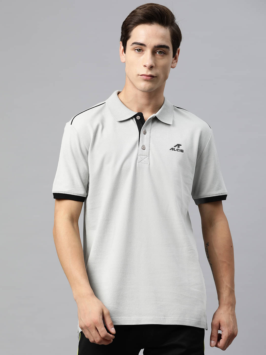     			Alcis Grey Cotton Regular Fit Men's Sports T-Shirt ( Pack of 1 )