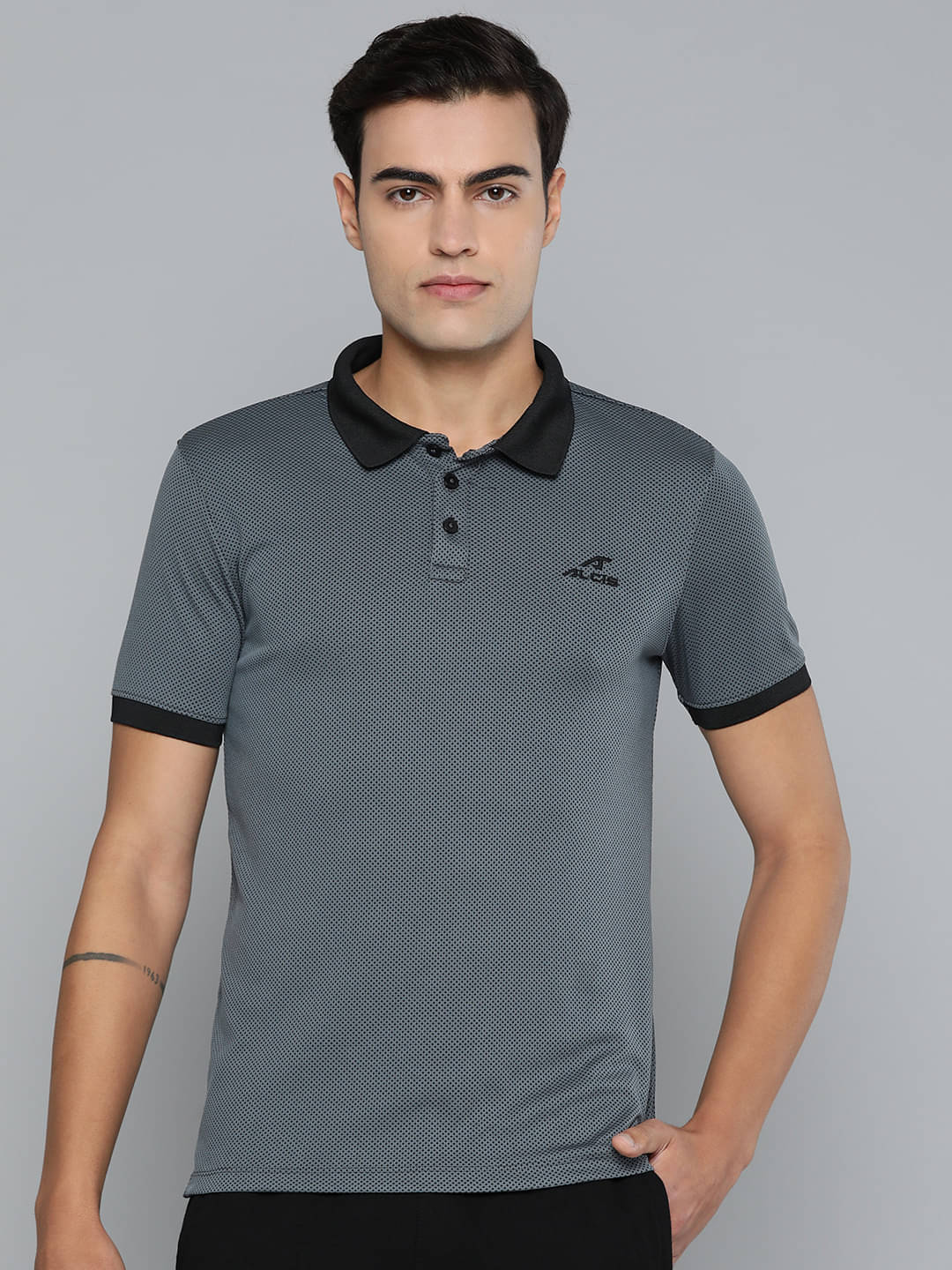     			Alcis Grey Melange Polyester Slim Fit Men's Sports T-Shirt ( Pack of 1 )