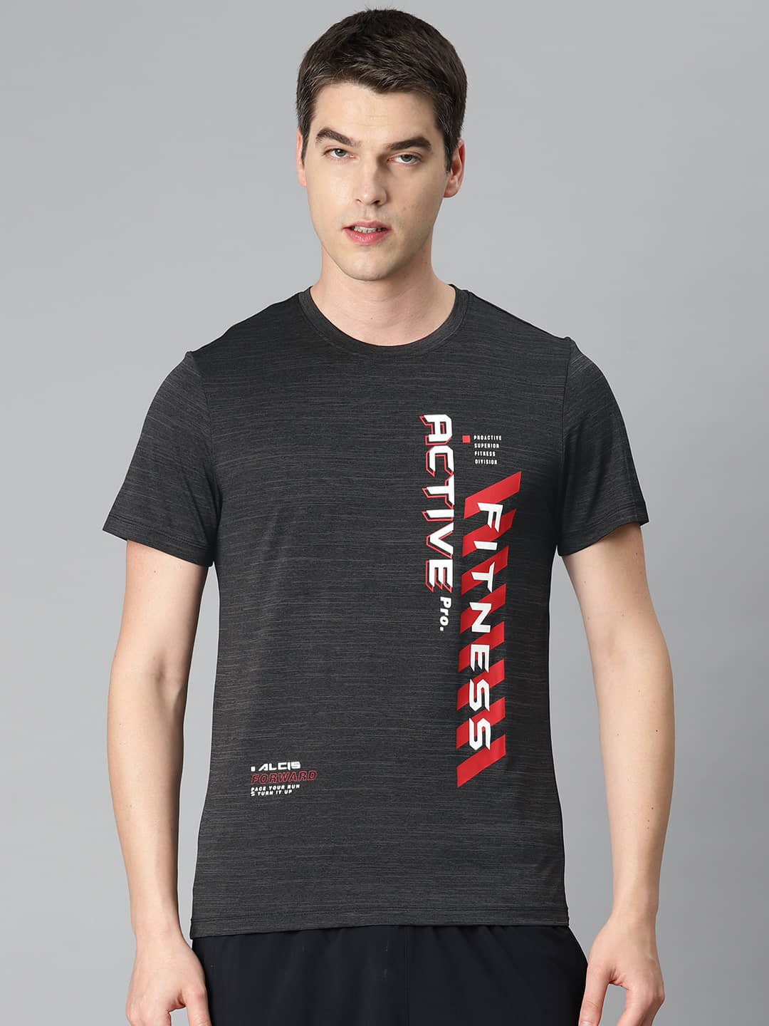 Alcis Grey Polyester Slim Fit Men's Sports T-Shirt ( Pack of 1 )