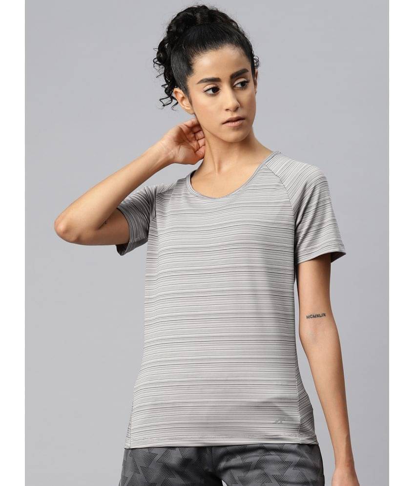 Alcis Grey Polyester Slim Fit Men's Sports T-Shirt ( Pack of 1 ) Alcis Grey Polyester Slim Fit Men's Sports T-Shirt ( Pack of 1 )