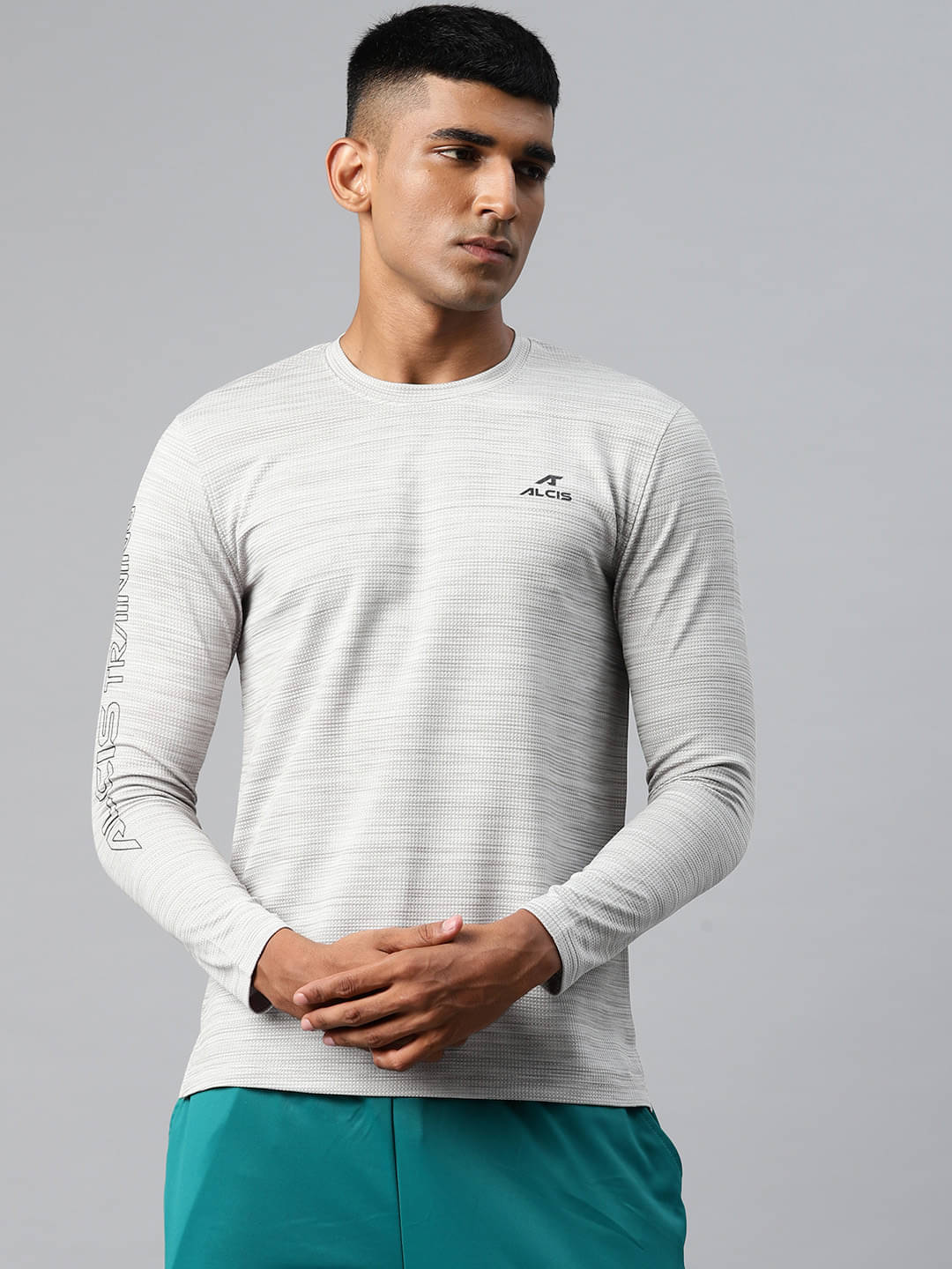     			Alcis Grey Polyester Slim Fit Men's Sports T-Shirt ( Pack of 1 )