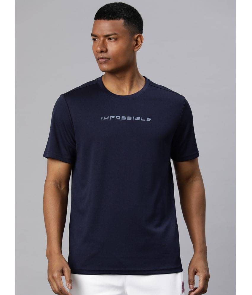     			Alcis Navy Blue Polyester Slim Fit Men's Sports T-Shirt ( Pack of 1 )