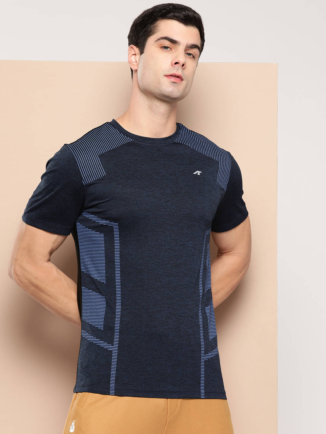     			Alcis Navy Blue Polyester Slim Fit Men's Sports T-Shirt ( Pack of 1 )