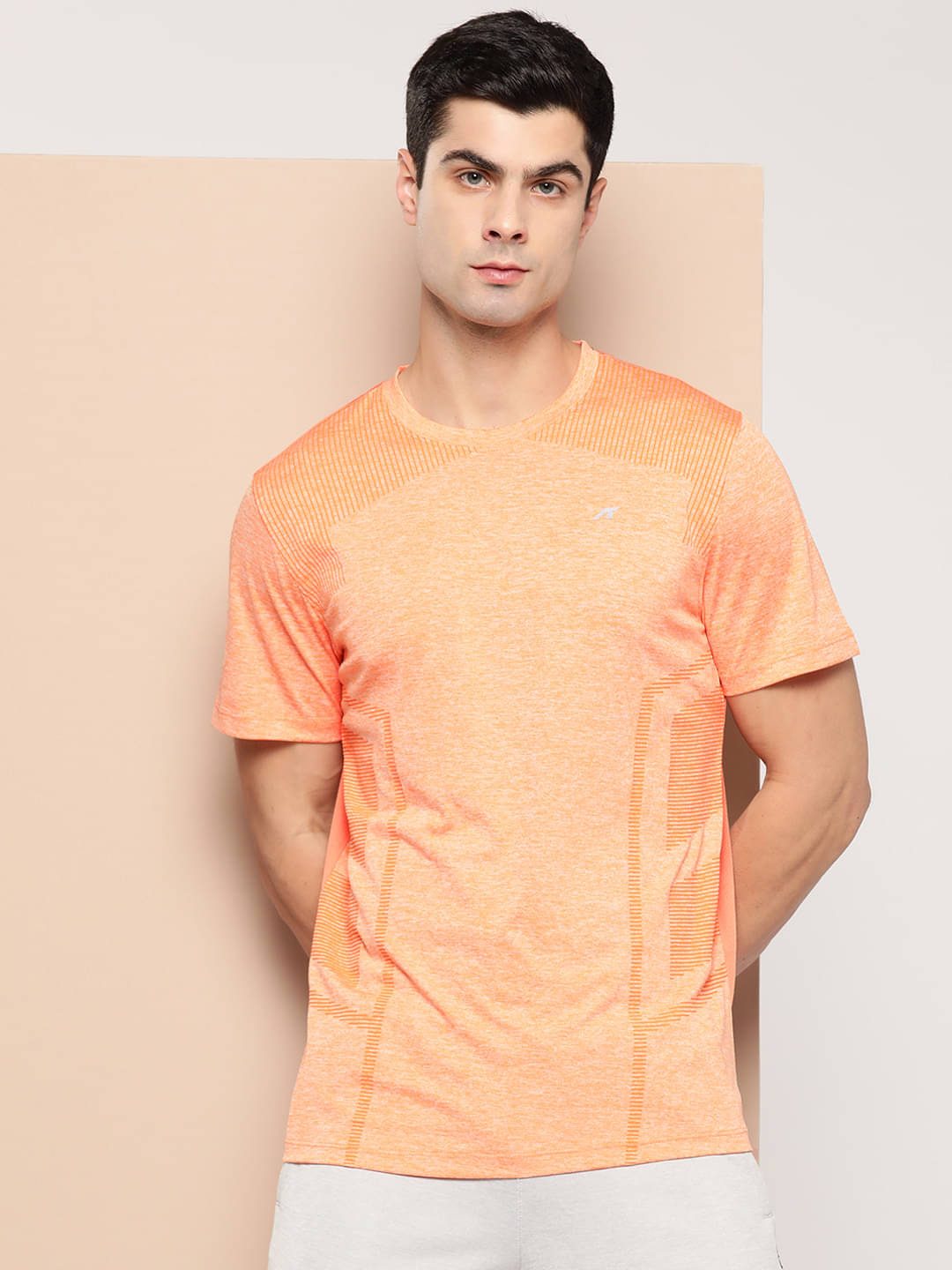 Alcis Orange Polyester Slim Fit Men's Sports T-Shirt ( Pack of 1 ) Alcis Orange Polyester Slim Fit Men's Sports T-Shirt ( Pack of 1 )