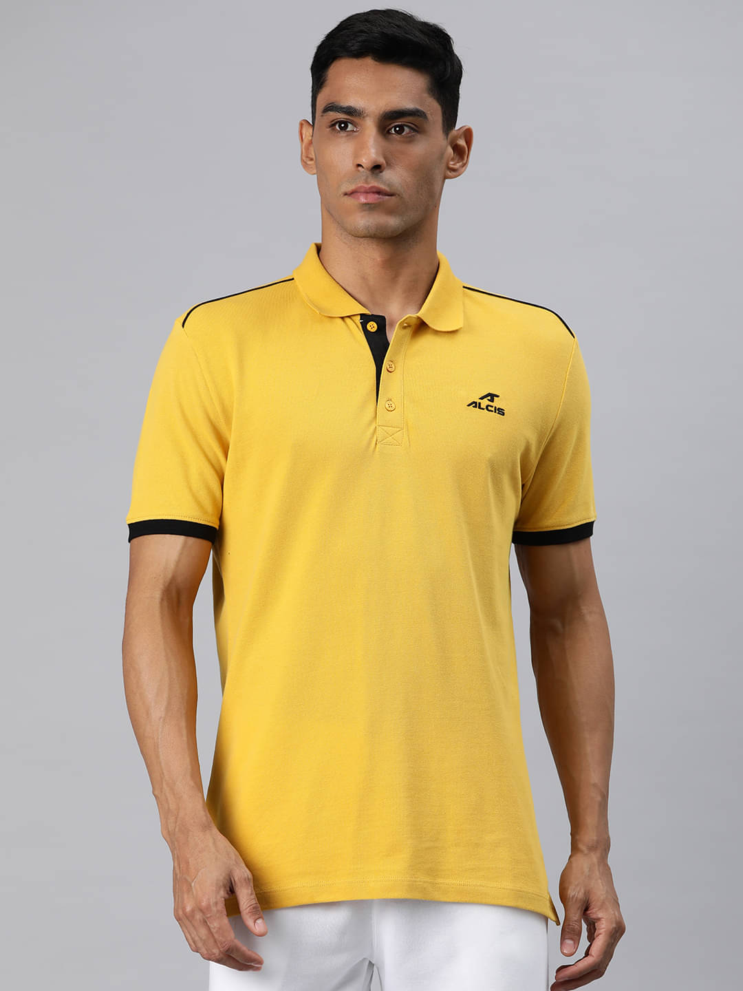 Alcis Yellow Cotton Regular Fit Men's Sports T-Shirt ( Pack of 1 ) Alcis Yellow Cotton Regular Fit Men's Sports T-Shirt ( Pack of 1 )