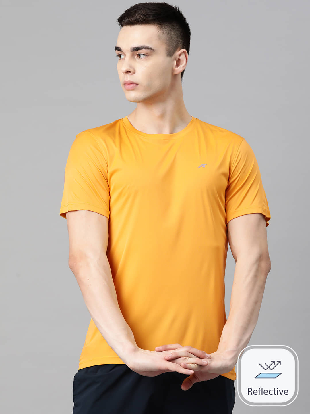 Alcis Yellow Polyester Slim Fit Men's Sports T-Shirt ( Pack of 1 )