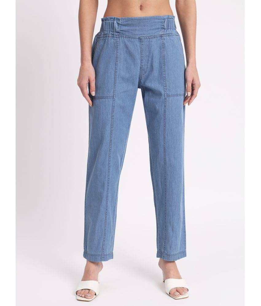     			AngelFab - Light Blue Denim Straight Fit Women's Jeans ( Pack of 1 )