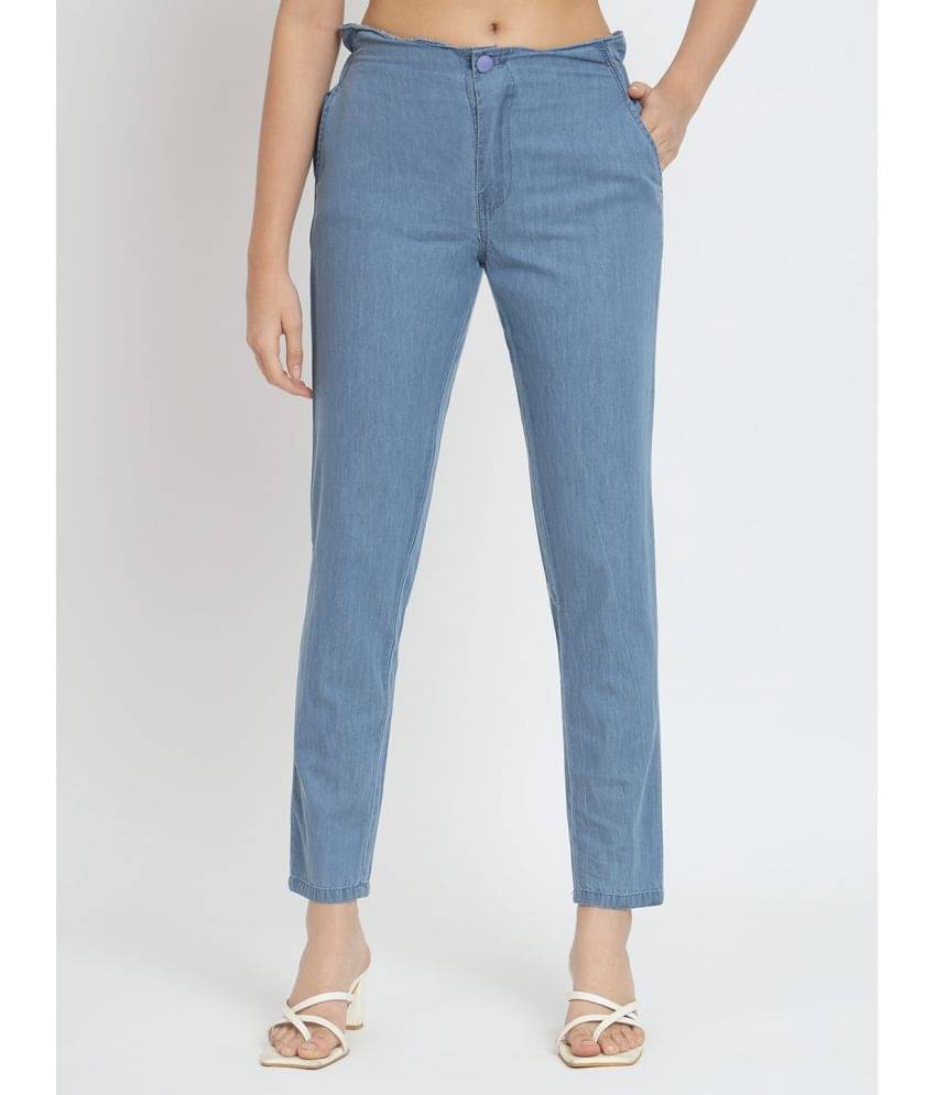     			AngelFab - Light Blue Denim Straight Fit Women's Jeans ( Pack of 1 )