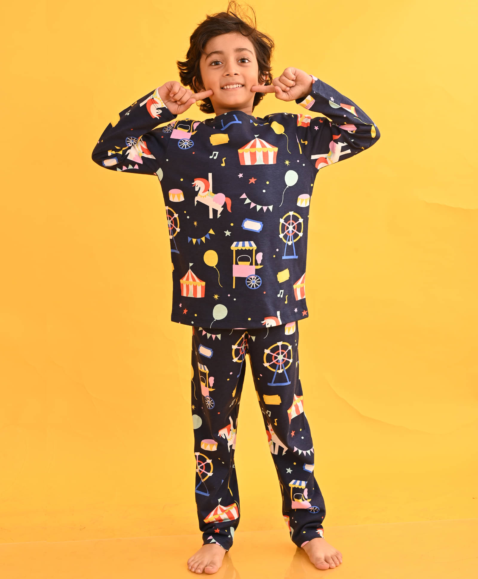 ANTHRILO Pack of 1 Boys 100% Cotton Nightsuit Set ( Blue ) ANTHRILO Pack of 1 Boys 100% Cotton Nightsuit Set ( Blue )