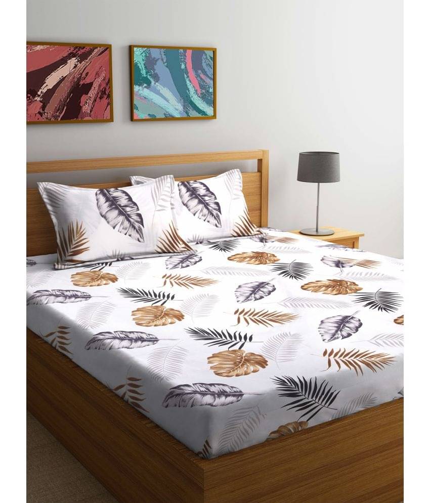 FABINALIV Poly Cotton 1 Double Bedsheet with 2 Pillow Covers ( Brown Dark )     			FABINALIV Poly Cotton 1 Double Bedsheet with 2 Pillow Covers ( Brown Dark )