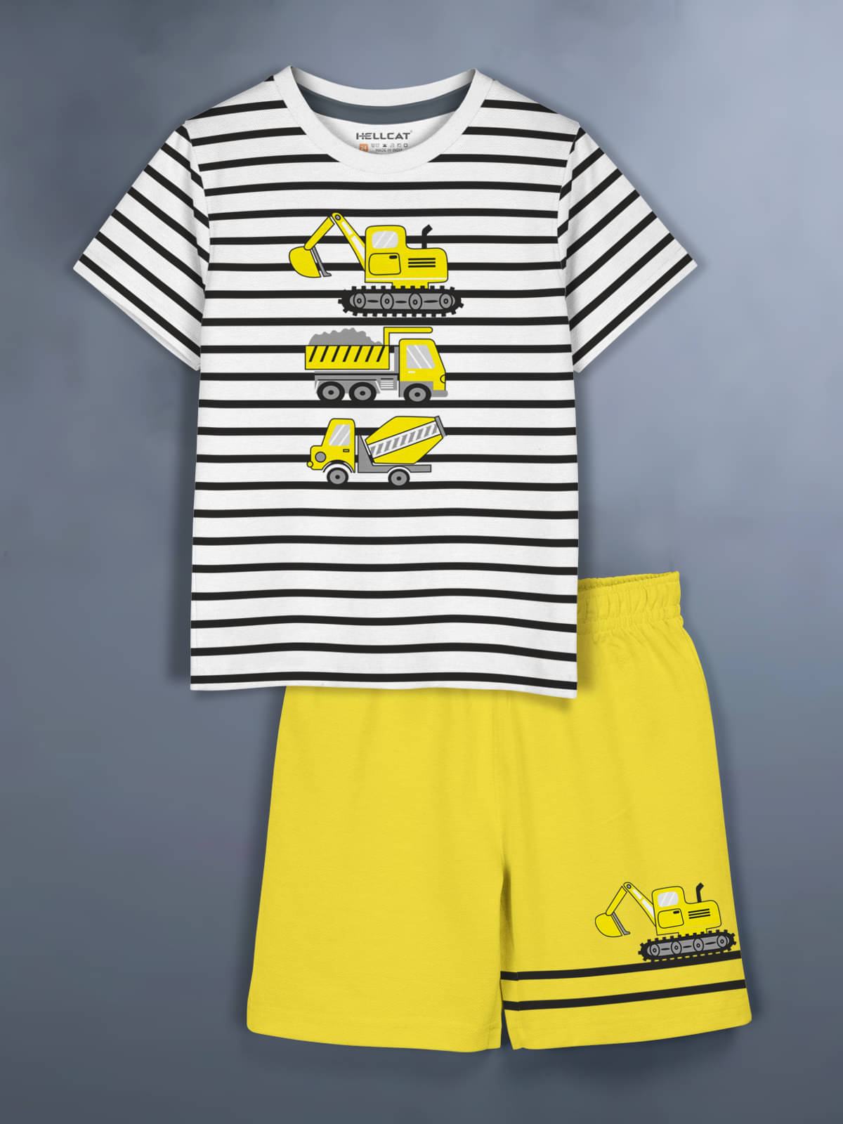     			HELLCAT Pack of 1 Baby Boys Cotton Blend T-Shirt & Shorts ( White )