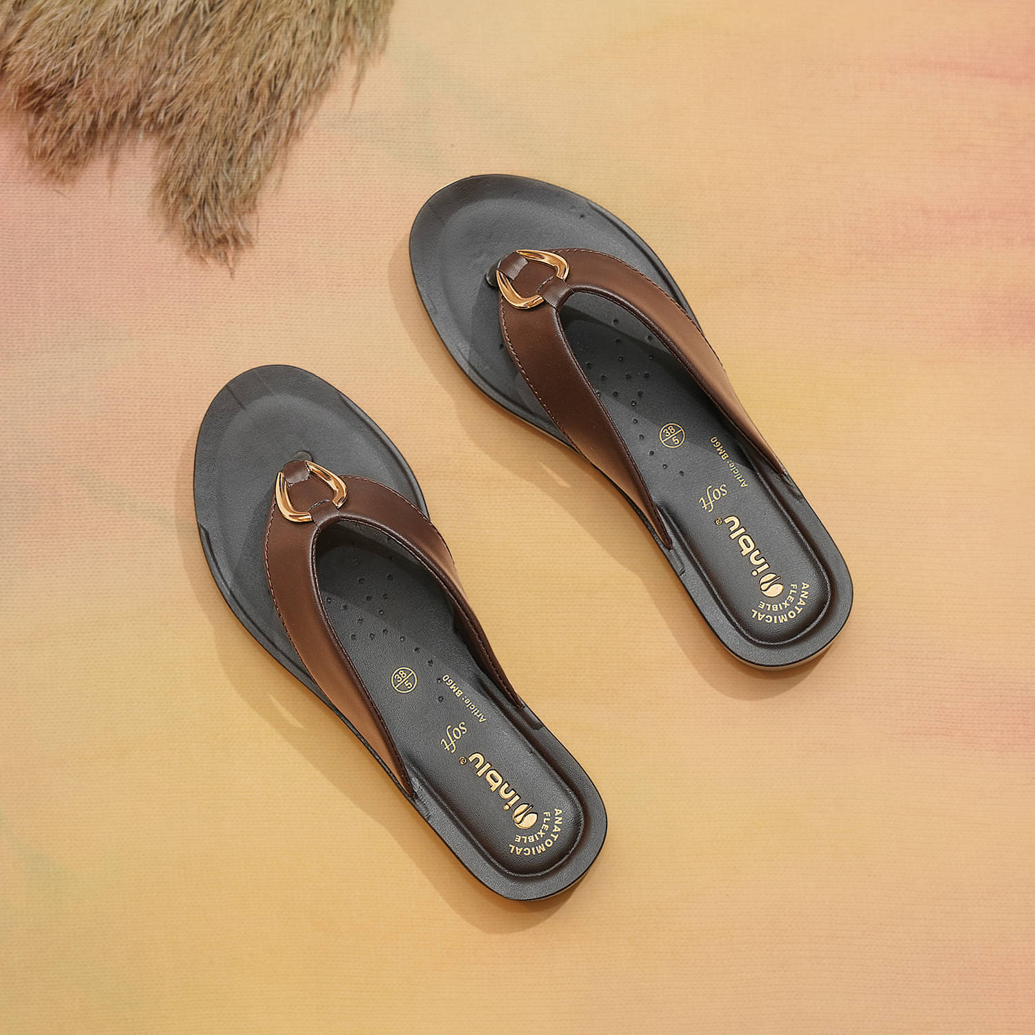     			Inblu Brown Women's Slipper