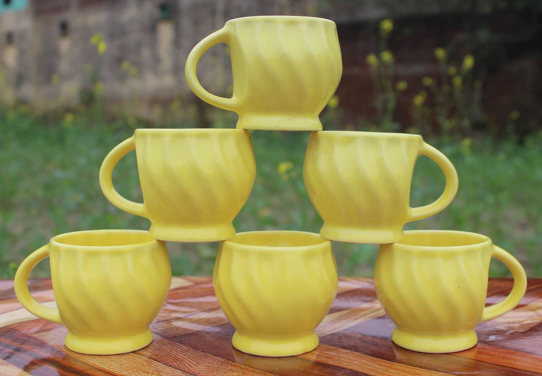     			Laghima jadon Design Shape Cups Solid Ceramic Tea Cup 120 ml ( Pack of 6 )
