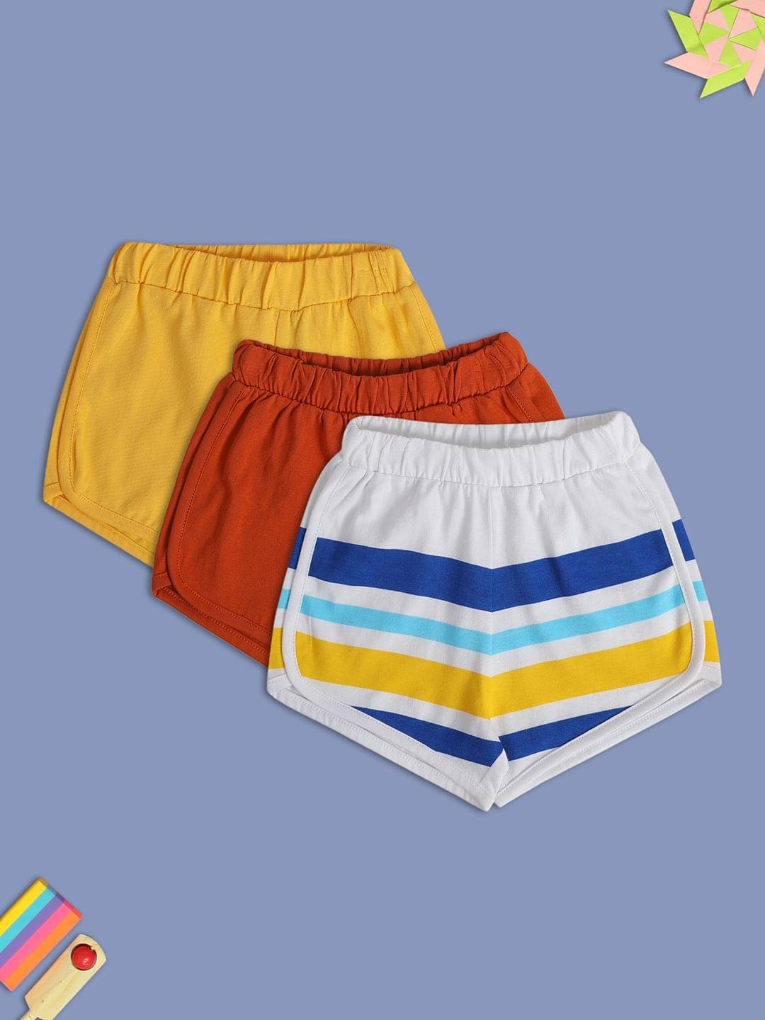     			MINI KLUB Multi NEW BORN AND BABY BOYS SHORTS Pack of 3