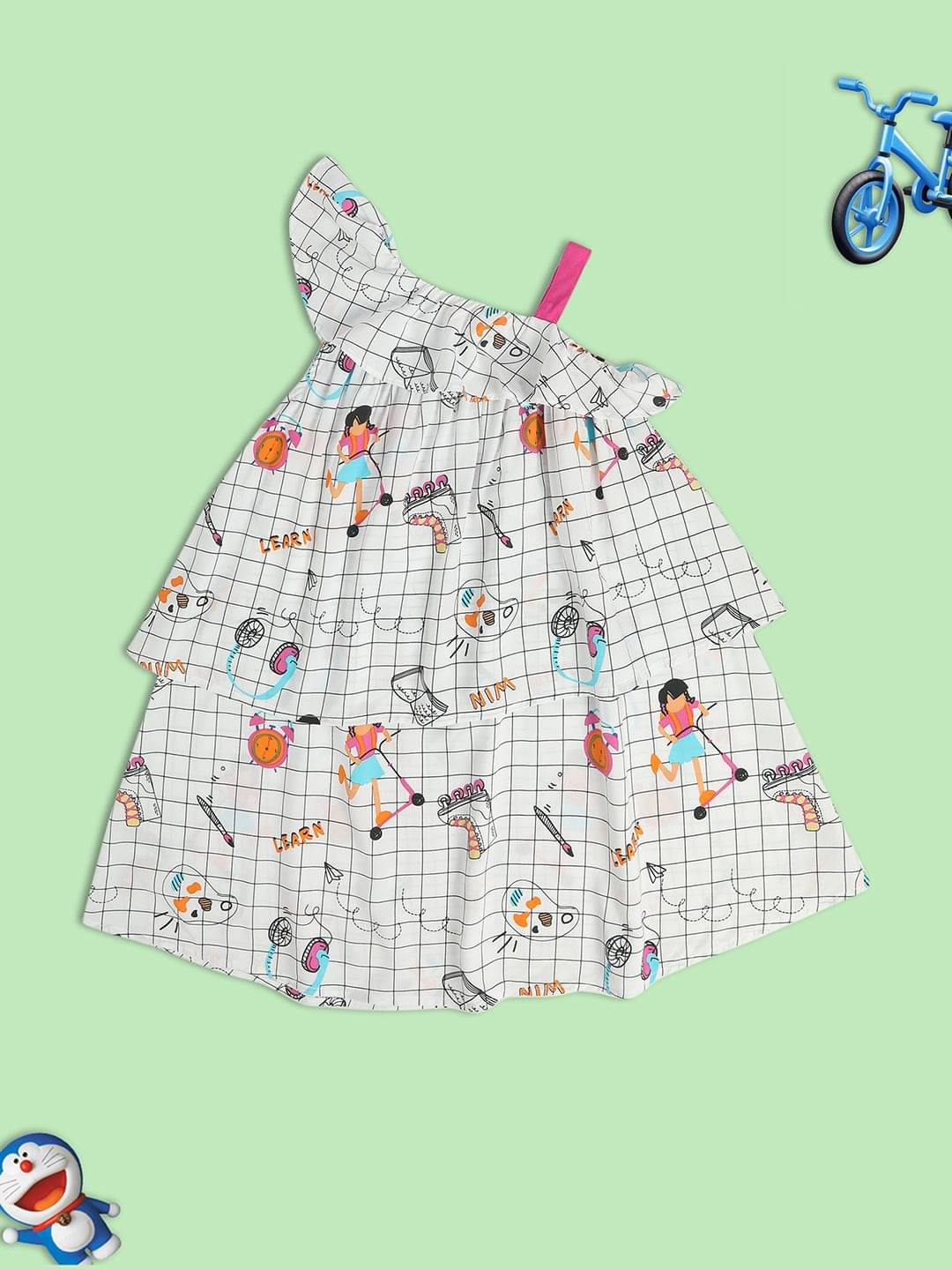     			MINI KLUB Viscose A-line Dress For Girls ( Pack of 1 , Multicolor )