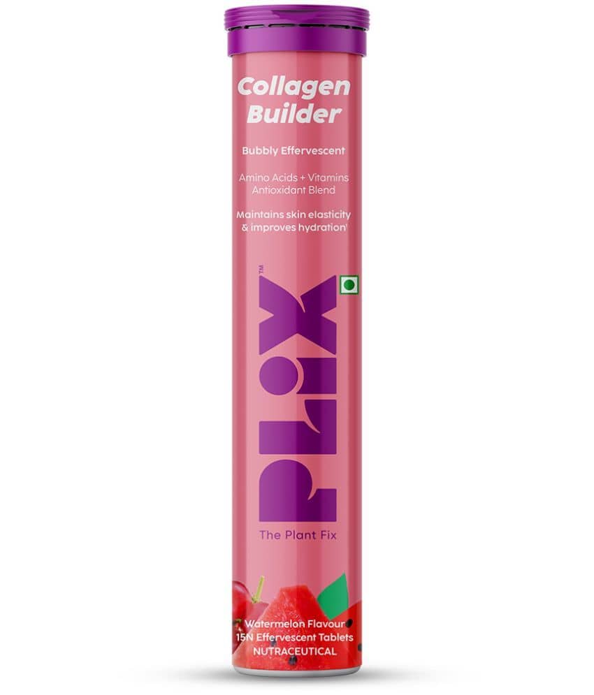 Plix Collagen Builder Effervescent For Improved Skin Elasticity & AntiAgeing(15 Tablets)