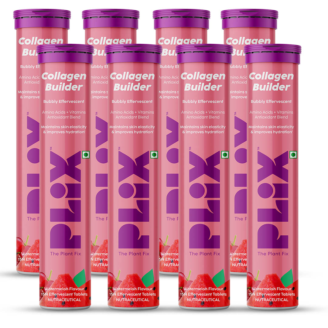     			Plix Collagen Builder Effervescent For Improved Skin Elasticity & AntiAgeing(8 x 15 Tablets)