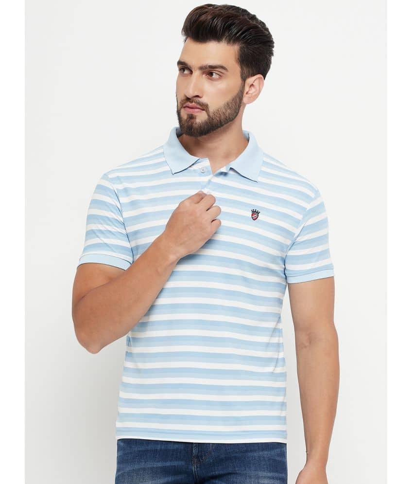 RELANE Pack of 1 Cotton Blend Regular Fit Striped Half Sleeves Men's Polo T Shirt ( Pink )