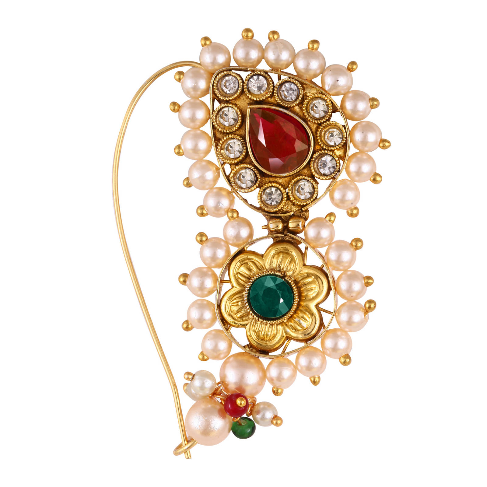 VIVASTRI Cubic Zirconia Gold-plated Plated Alloy Nathiya VIVASTRI Cubic Zirconia Gold-plated Plated Alloy Nathiya
