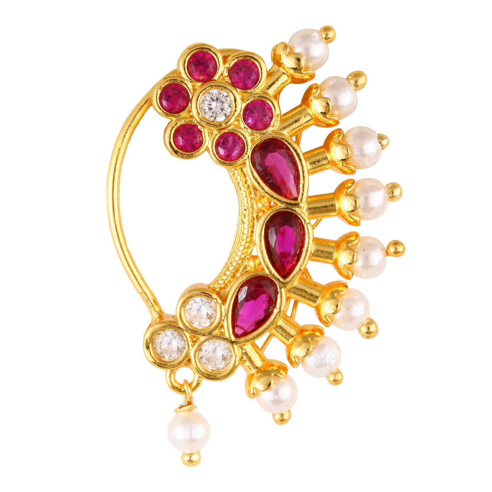 VIVASTRI Cubic Zirconia Gold-plated Plated Alloy Nathiya VIVASTRI Cubic Zirconia Gold-plated Plated Alloy Nathiya