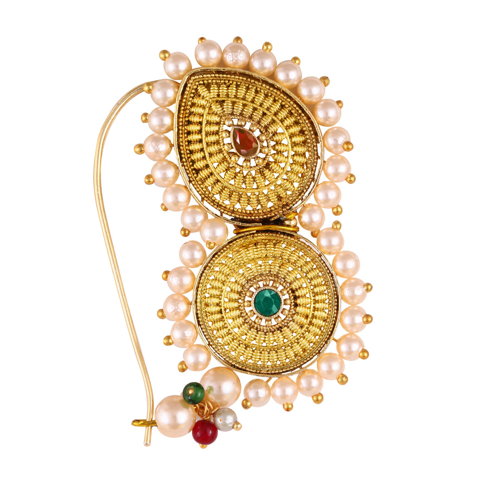 VIVASTRI Cubic Zirconia Gold-plated Plated Alloy Nathiya VIVASTRI Cubic Zirconia Gold-plated Plated Alloy Nathiya