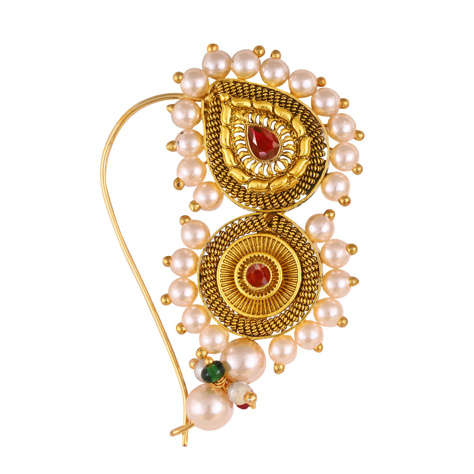 VIVASTRI Cubic Zirconia Gold-plated Plated Alloy Nathiya VIVASTRI Cubic Zirconia Gold-plated Plated Alloy Nathiya