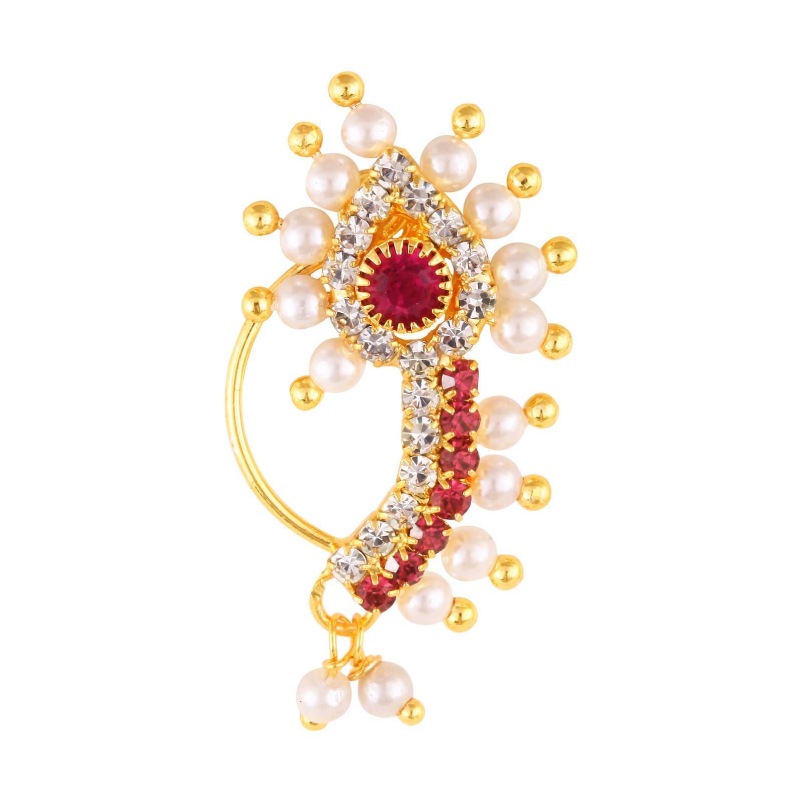 VIVASTRI Cubic Zirconia Gold-plated Plated Alloy Nathiya VIVASTRI Cubic Zirconia Gold-plated Plated Alloy Nathiya